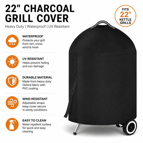 Charcoal grill cover - 22",
